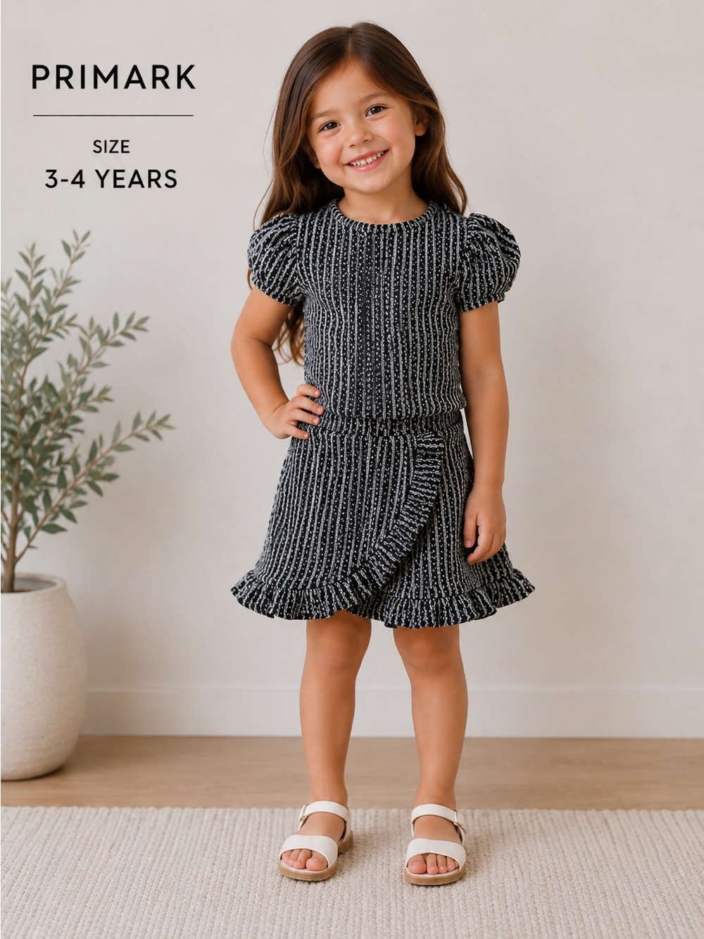 PRIMARK fashion chic outfit set of 2 pieces top and skirt / girls 3-4 year